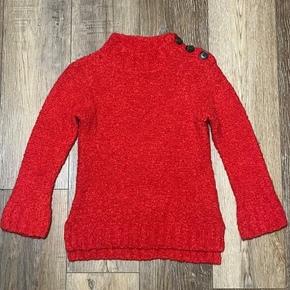 Crewcuts J Crew Girls Chunky Sweater Dress Sz 6/7 Red Alpaca Wool Blend Holiday - Picture 1 of 7